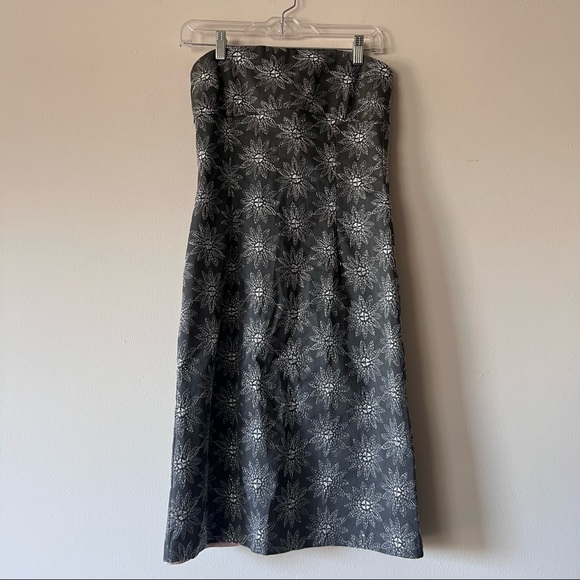 Anthropologie Ruth Dress Floral Strapless Gray Size 4 - Picture 9 of 14